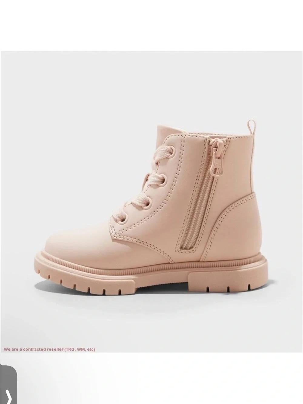 Cat & Jack Blush Pearl-Stud Lace-Up Amaya  Boot